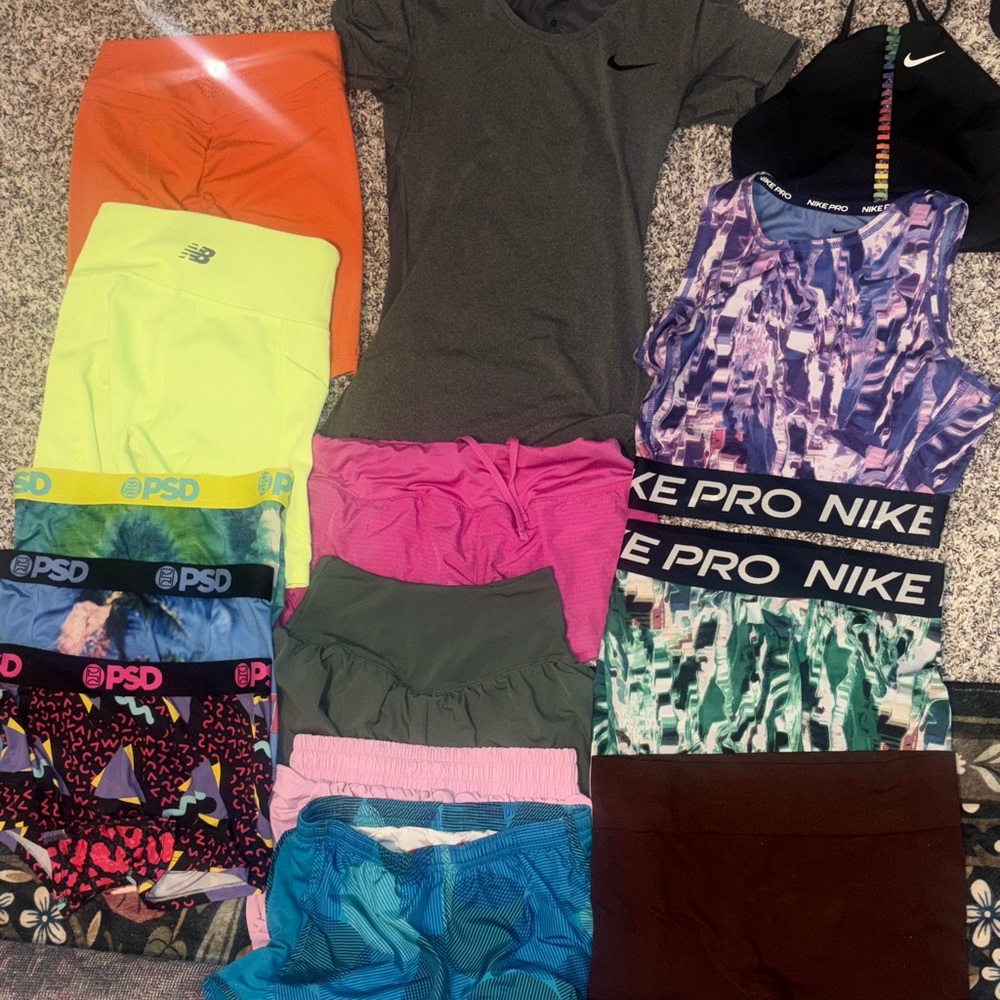 Nike, New Balance, and PSD bundle all size S/XS in Black, Pink, and Purple